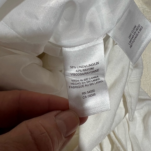 JONES WEAR DRESS Linen Blend Lined Short Sleeve Midi Dress With Belt Size 12P - Picture 12 of 16